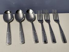 TRADITIONS PLAZA Stainless Flatware (Set of 6): 3 Serving Spoons; 3 Dinner Forks picture