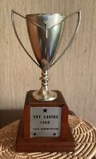Vintage 1969 Silver Cup Trophy Star Demonstrator Toy Ladies removable plaque picture