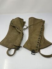PAIR OF WW2 UNITED STATES ARMY September 1942 LEGGINGS CANVAS DISMOUNTED SIZE 3R picture