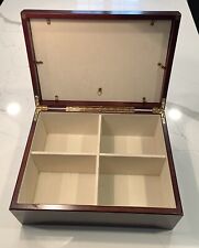 Vintage wood memory box 4 storage Compartments Color Cherry Wood 13.5 In picture
