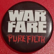 1 Inch Black Warfare Pure Filth NWOBHM Round Pinback Button picture