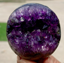195G Natural Uruguayan Amethyst Quartz crystal open smile ball therapy picture