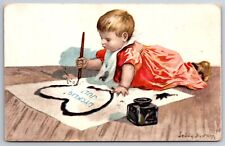Jenny Nystrom Christmas~Talented Messy Baby Draws Heart~Fountain Pen~Spilled Ink picture