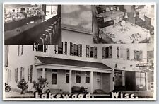 Lakewood Wisconsin~Lakewood Hotel & Interior Views~Bar~1950s RPPC picture