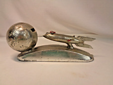 Vintage Strato Bank- Mechanical Coin- Rocket Ship XU232 & Moon- Works No Bottom picture