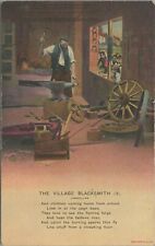Henry Longfellow Village Blacksmith Poem Bamforth c1907 Postcard - Posted picture
