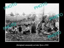 OLD LARGE HISTORICAL PHOTO OF ABORIGINAL COMMUNITY ON LAKE TYRES c1913 picture