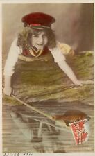 Postcard RPPC C-1910 Hand tint Girl catching fish 23-4836 picture