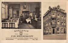 Heidelberg Germany Gasthaus Zum Bruckenkopf Real Photo Antique Postcard J76003 picture