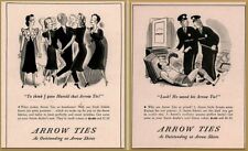  2 1940 's Arrow Tie Comic Safe Cracker Cops Flirty Husband Angry Wife  picture