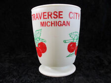 VTG Whirley Industries White Plastic Coffee Cup Traverse City MI Cherry Souvenir picture