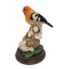 Vintage 90s K's Collection Orange Finch Bird Resin Figurine On Base 5