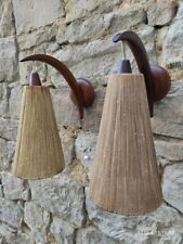 Teak Wood Lamp Mid Century Hanging Lamp pair of 2 home decor picture