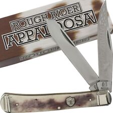 Rough Rider Brown Appaloosa Trapper Pocket Knife RR1406 2 Blades picture