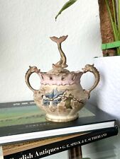 1800’s Antique Alfred Stellmacher Ceramic Fish Covered Sugar Bowl picture