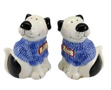 Mercury Now Wow Dog Salt & Pepper Shakers Blue Sweater Ceramic picture