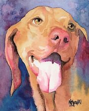 Vizsla Art Print Signed by Artist Home Wall Decor Painting 8x10 Hungarian picture
