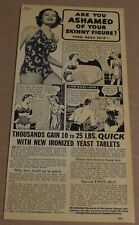 1937 Print Ad Weight Gain Tablets Ashamed of your Skinny Figure Beauty Art picture