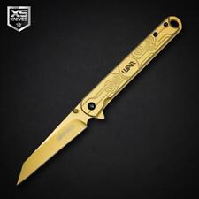 Modern TANTO Spring Assisted POCKET KNIFE Slim Tactical Folding Blade GOLDEN 8