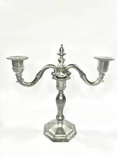 2pc Gorham Metal Candlestick Holders Gothic Silver picture