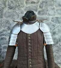 Set pair of pauldrons with gorget steel larp armor picture