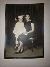 5x7-1950's Black and White Photo Mother Son Graduate Graduation picture