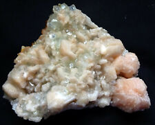POINTED LIGHT GREEN APOPHYLLITE CRYSTALS W/ STILBITE BOWS FOSSIL MINERALS #11.12 picture