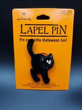 Vintage Halloween Cute Fuzzy Black Cat Brooch (Hallmark Pin) picture