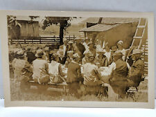 Antique RPPC Real Photo Postcard Family Meal Gathering Homestead 1920's picture
