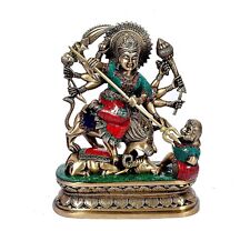 MULTI STORE ENTERPRISES Umi Durga Killing Mahishasura Brass Idol (13.4 inches) picture