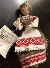 RUSSIAN Vtg FLAX & WOOD  Handmade DOLL  1992. Molodechno Art Factory New+Tag picture