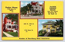 c1940s-50s~Harrisburg Pennsylvania PA~Packer House Hotels~Route 22~VTG Postcard picture