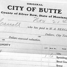 1904 Butte, MT Eugene Carroll - Silver Bow Tax Receipt picture