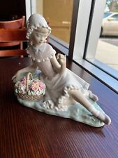 lladro 4907 Girl with Flower Basket- without box picture