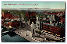 1913 Looking West Over Clinton Square Syracuse New York NY Antique Postcard picture