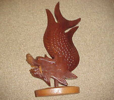 Vintage Carved Wooden Dragonfish Figure - 12 Inches Tall picture