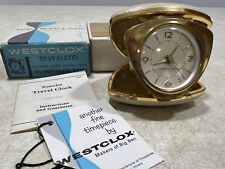 ANTIQUE Vintage Westclox Germany Shell Wound UpAlarm Table Desk Travel Clock Old picture