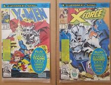 X-Force #17 & X-Men #15 Polybagged Issues With Trading Cards 1991 VF/NM Pair picture