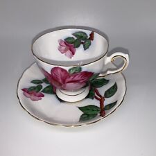 Stunning Tuscan Fine English Bone China demitasse cup/saucer Hawaiian Flowers picture