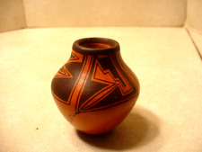 Vintage Signed Lawrence Namoki Native American Hopi Pottery Cabinet Vase picture