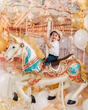 LARGE full-sized Carousel Horse on Rails picture