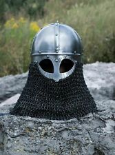 16 Ga SCA LARP Arm Medieval Chainmail Authentic Viking Riveted Chain mail Helmet picture