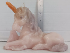 Vintage Mid Century Pink Wax Unicorn Tabletop Candle picture