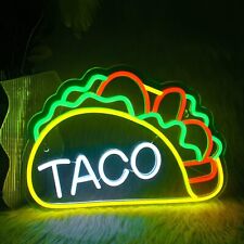 Tacos Shaped Neon LED Wall Decor Mexican Pizzeria Kitchen Restaurant Bar Decorat picture