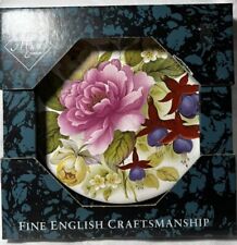 Gorgeous Floral Vintage 6” English Ceramic Tile Trivet - Maw And Company picture