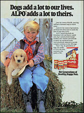 1991 Little Cowboy Golden Retriever Pup Alpo dog food retro photo print ad ads14 picture