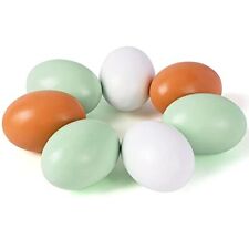 Sallyfashion 7 Pcs Wooden Fake Eggs 3 Colors Wooden Easter Egg Wood Eggs for Cr picture