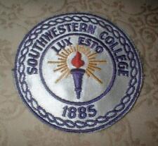 RARE VINTAGE SOUTHWESTERN COLLEGE WINFIELD KANSAS EMBROIDERED EMBLEM PATCH ~ NOS picture