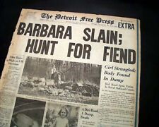 Barbara Gaca Detroit Michigan Kidnapping Murder Mystery w/ Photos 1955 Newspaper picture