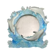 Vintage Dolphin Ocean Waves Small Circle Photo Frame picture